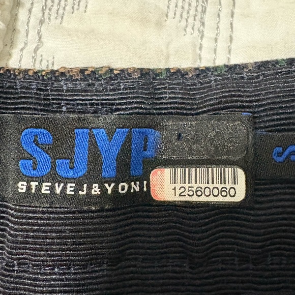 Steve J & Yoni P Korean designed casual pants. Houndstooth print, brown, denim. - Picture 14 of 16